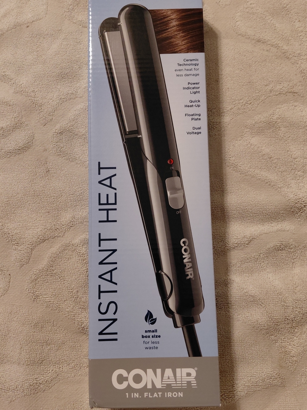 Conair Instant Heat Flat Iron 1" Ceramic Plate Sleek & Straight ITEM #CS97WM NEW